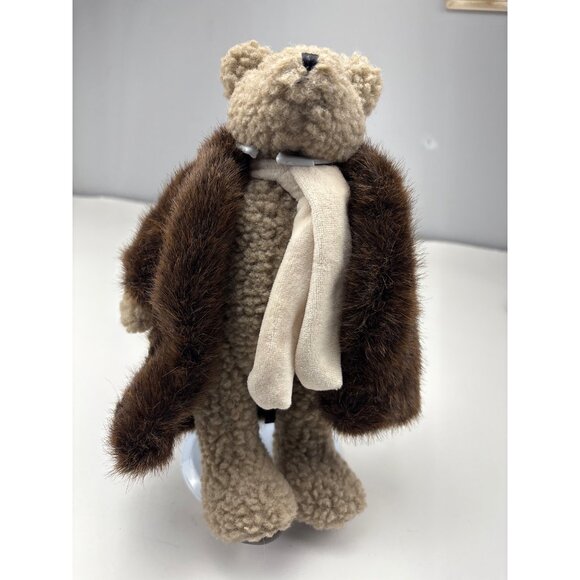 Boyds Skidoo Bear Collectible with Brown Coat & Cream Scarf Adorned - Picture 6 of 10